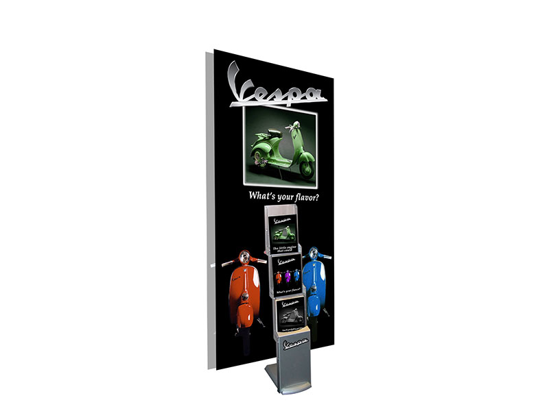 InfoPlus Literature Holding Banner Stand - silver - Double Sided Shown - 47.25"w x 98" Dye Sublimated Fabric Graphic Shown - Optional Logo On Base Front Shown