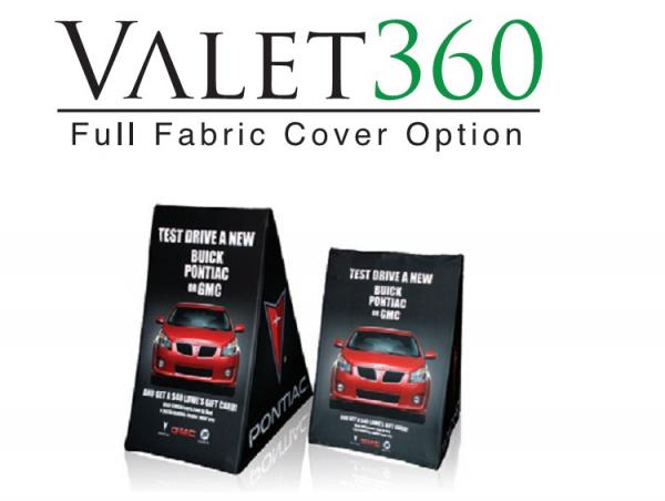Valet -  A-frame with full image fabric graphic covering all four sides