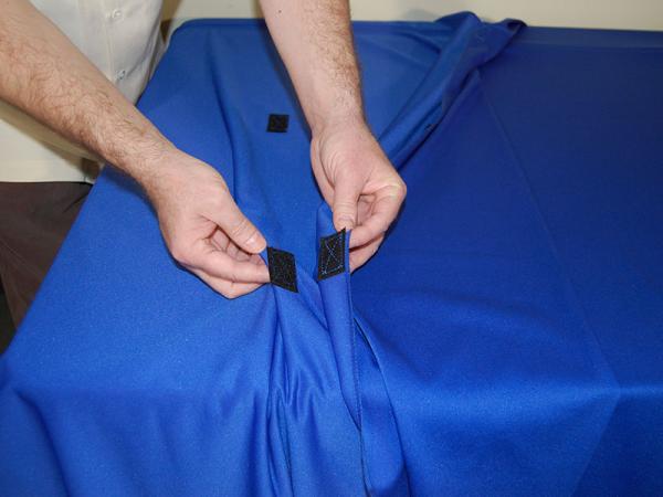 Convert-A-Throw Option - Velcro Tabs (3) at each end shorten throw from 8ft to 6ft - Not Included - please specify when ordering