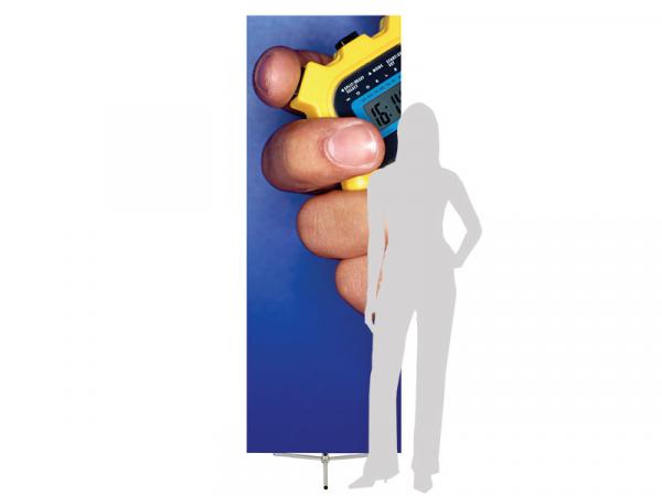 SPRINT Telescopic Banner Stand - 31.5" x 83"h (approximate) Banner Height - Fabric Graphic - Silver