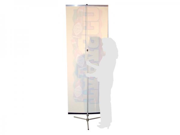 SPRINT Telescopic Banner Stand - Back View - Silver