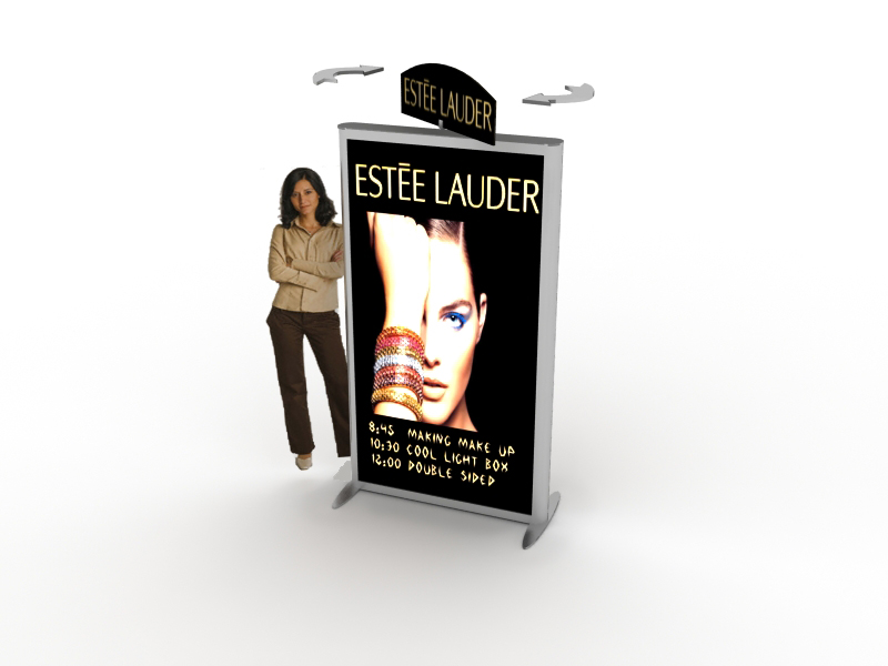 DM-0800 Trade Show and Event Two-Sided Lightbox Tower with Rotating Header -- Image 2