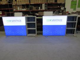 (2) VK-0005 Backlit Portable Tabletop Displays with Fabric Graphic and Shelves
