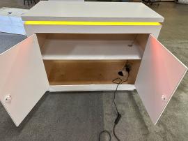 RENTAL: RE-1572 L-Shape Backlit Counter and RE-1576 White Laminated Counter -- Image 4