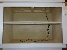 (2) MOD-1596 Custom Counters with RGB Adjustable LED Accent Lights, Vinyl Graphics, and Locking Storage -- View 2