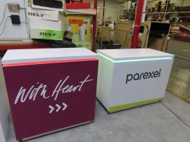 MOD-1596 and MOD-1724 Custom Counters with Programmable RGB Lights and Locking Storage